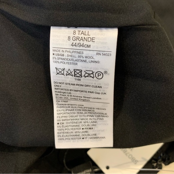 Banana Republic NWT Black Wool  Pencil Skirt sz 8 Tall - Picture 5 of 7